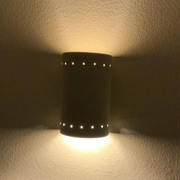 Justice Design Group Perforated Small Cylinder Wall Sconce CER-0995 - Picture 8 of 8